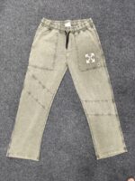 Men’s Acid Wash Relaxed Fit Pants (Green / Creme / Grey) – Streetwear Edition