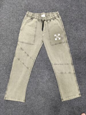 Men’s Acid Wash Relaxed Fit Pants (Green / Creme / Grey) – Streetwear Edition