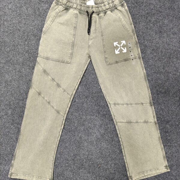 Men’s Acid Wash Relaxed Fit Pants (Green / Creme / Grey) – Streetwear Edition