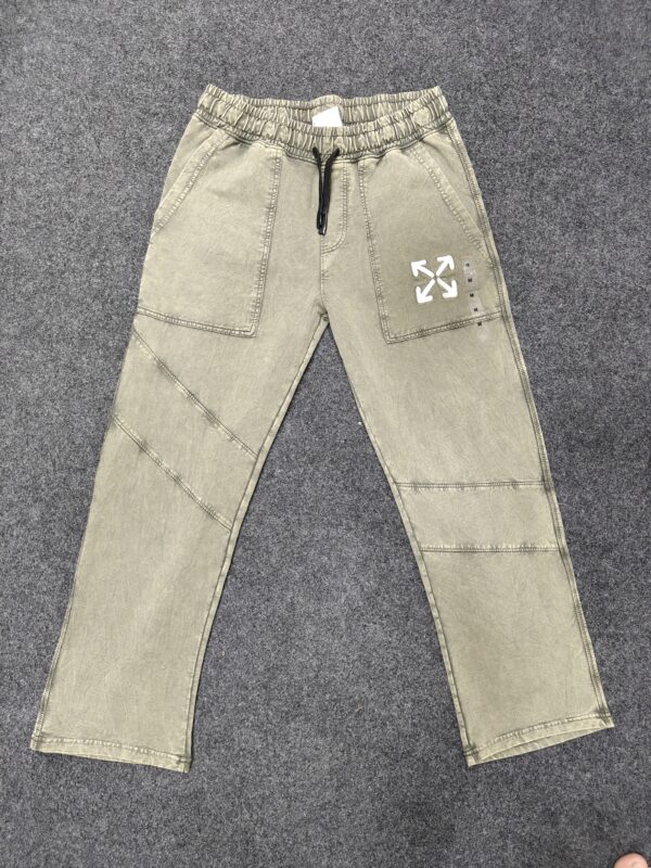 Men’s Acid Wash Relaxed Fit Pants (Green / Creme / Grey) – Streetwear Edition