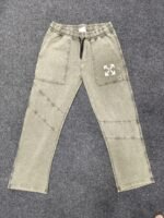 Men’s Acid Wash Relaxed Fit Pants (Green / Creme / Grey) – Streetwear Edition