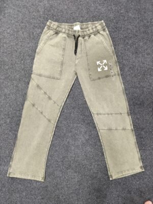 Men’s Acid Wash Relaxed Fit Pants (Green / Creme / Grey) – Streetwear Edition
