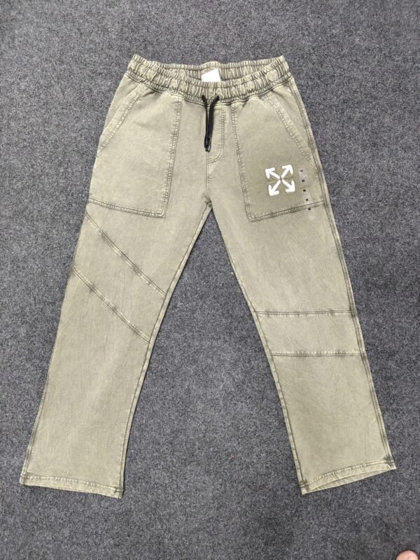Men’s Acid Wash Relaxed Fit Pants (Green / Creme / Grey) – Streetwear Edition