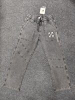 Men’s Acid Wash Relaxed Fit Pants (Green / Creme / Grey) – Streetwear Edition