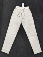 Men’s Cream Textured Drawstring Relaxed Fit Jogger Pants