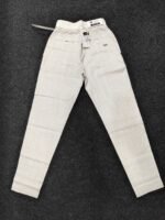 Men’s Cream Textured Drawstring Relaxed Fit Jogger Pants