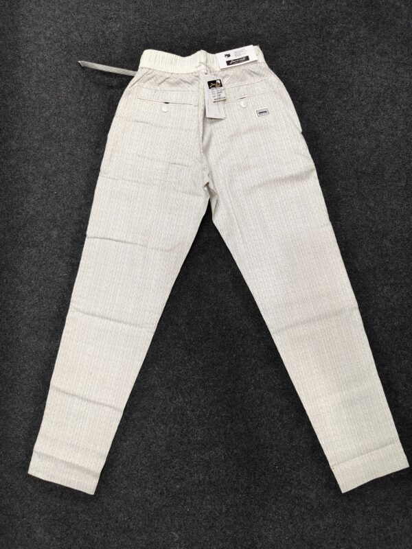 Men’s Cream Textured Drawstring Relaxed Fit Jogger Pants