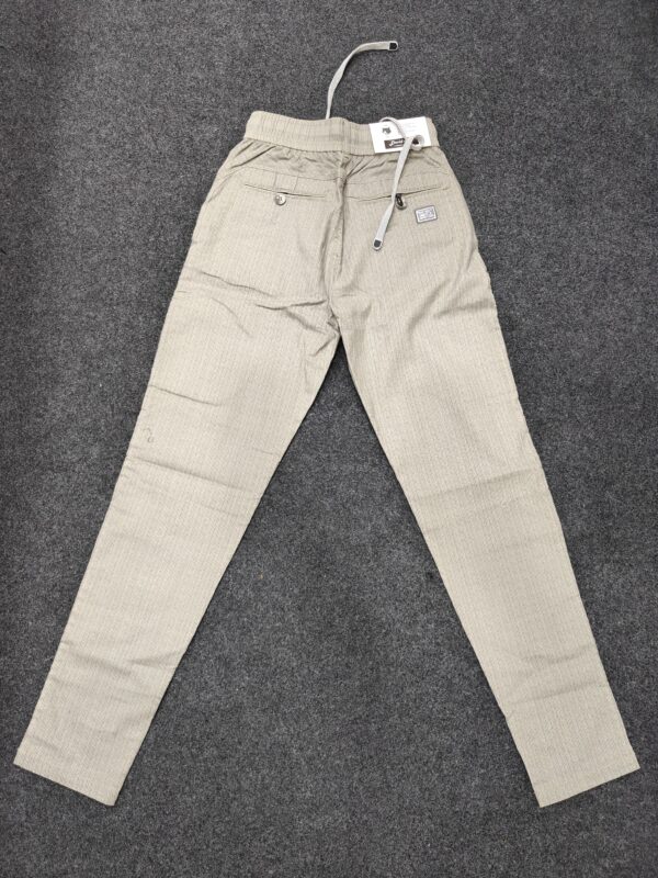 Men’s Beige Textured Drawstring Pocket Jogger Pants