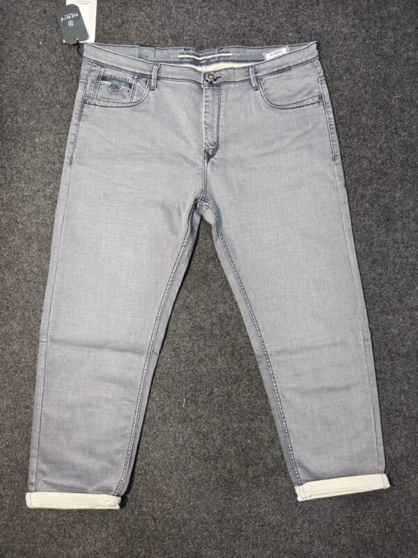 Men’s Big Size Light Grey Wash Denim Jeans