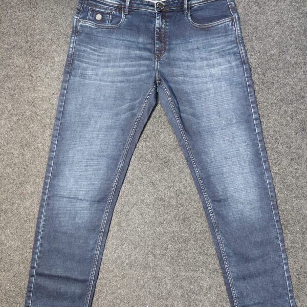Men’s Big Size Straight Fit Denim Jeans – Mid Blue Washed