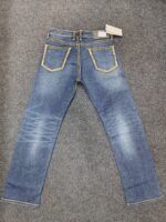 Men’s Blue Straight Fit Denim Jeans with Faded Wash