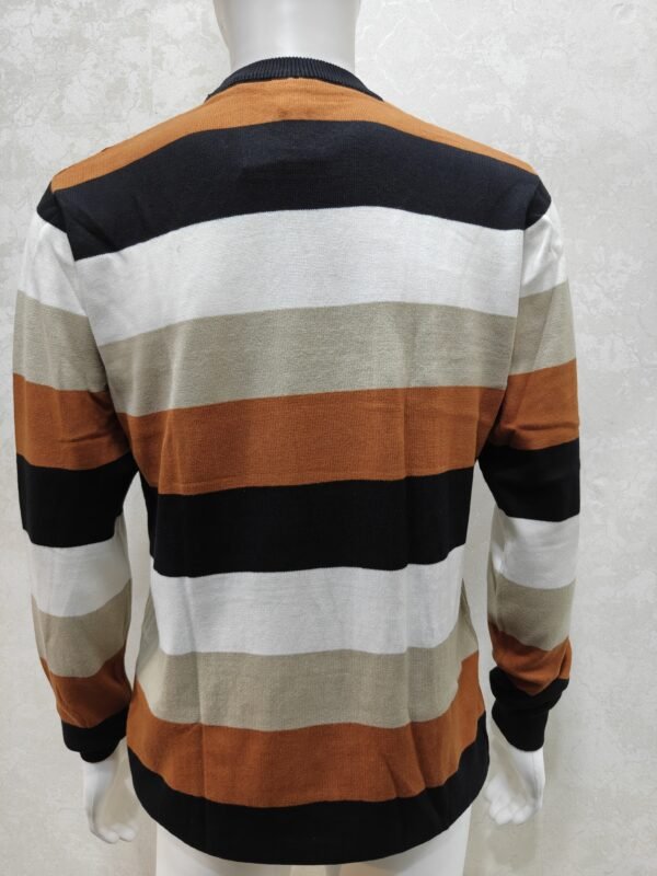 Men’s Full Sleeve Crew Neck Textured Knit T-Shirt - Multi color
