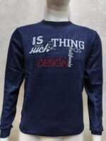 Men’s Full Sleeve Crew Neck Graphic T-Shirt – Navy Blue