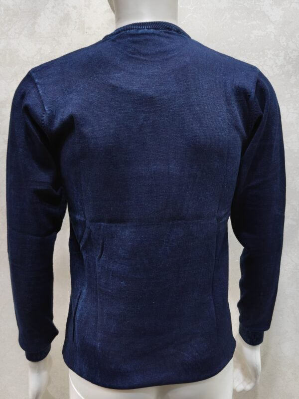 Men’s Full Sleeve Crew Neck Graphic T-Shirt – Navy Blue