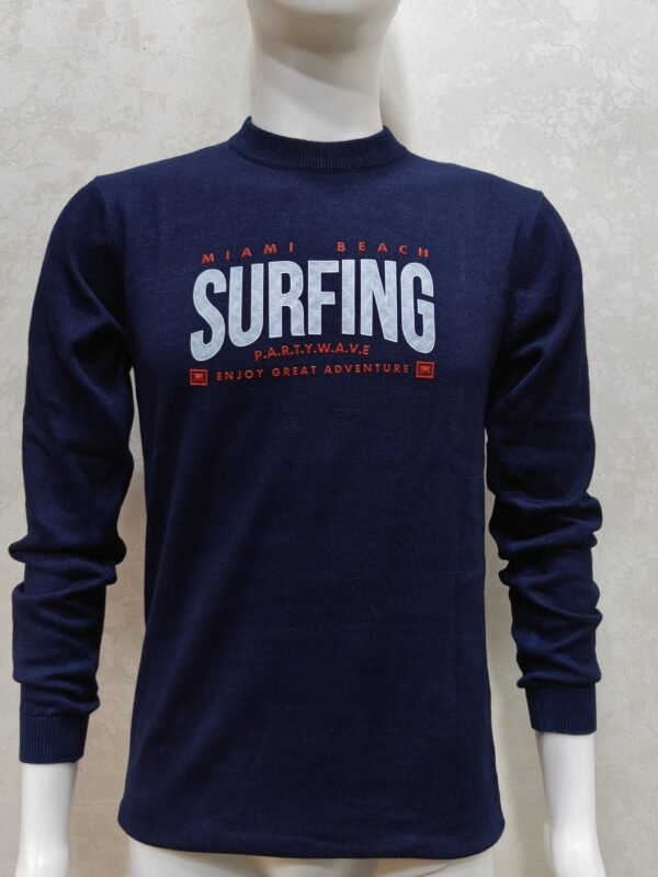 Men’s Navy Surfing Print Full Sleeve Tee