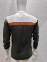Men’s White-Green Colorblock Full Sleeve Tshirt