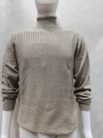 Men’s Textured High Neck Knit Sweater – Full Sleeve Pullover