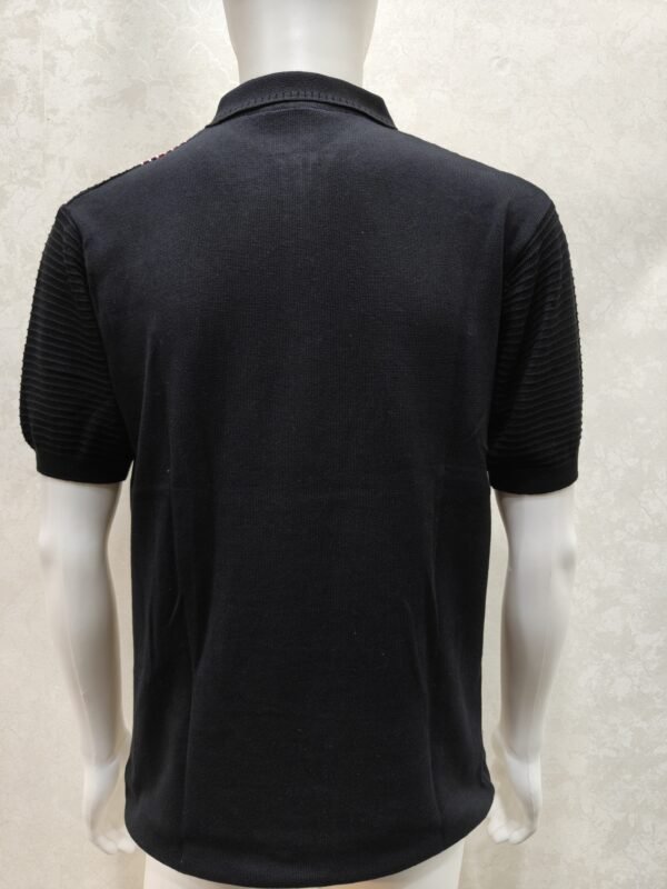 Men’s Black Zip Polo Half Sleeve Tshirt