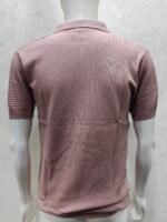 Men’s Pink Zip Polo Half Sleeve Tshirt