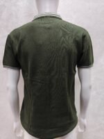 Men’s Olive Green Textured Polo Half Sleeve Tshirt