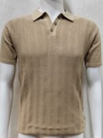 Men’s Textured Knitted Polo T-Shirt