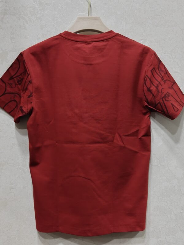 Men’s Round Neck Graphic T-Shirt – Red “Vapor”