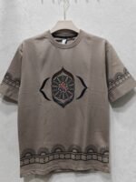 Round Neck Printed T-Shirt – Taupe/Brown Mandala Graphic