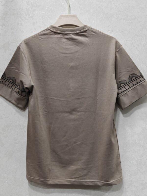 Round Neck Printed T-Shirt – Taupe/Brown Mandala Graphic