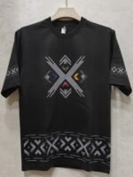 Geo-X Emblem Border Tee – Crew Neck Half Sleeve T-Shirt