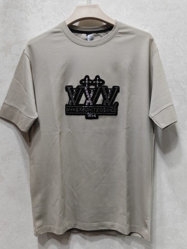 Crown Monogram Patch Tee – Men’s Crew Neck Half Sleeve T-Shirt