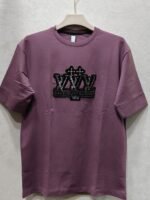 Crown Monogram Patch Tee – Men’s Crew Neck Half Sleeve T-Shirt