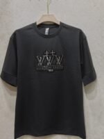 Crown Monogram Patch Tee – Men’s Crew Neck Half Sleeve T-Shirt