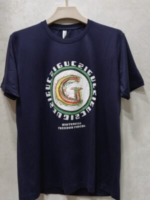 Paint-Splash “G” Circle Logo Tee – Navy Crew Neck Half Sleeve T-Shirt