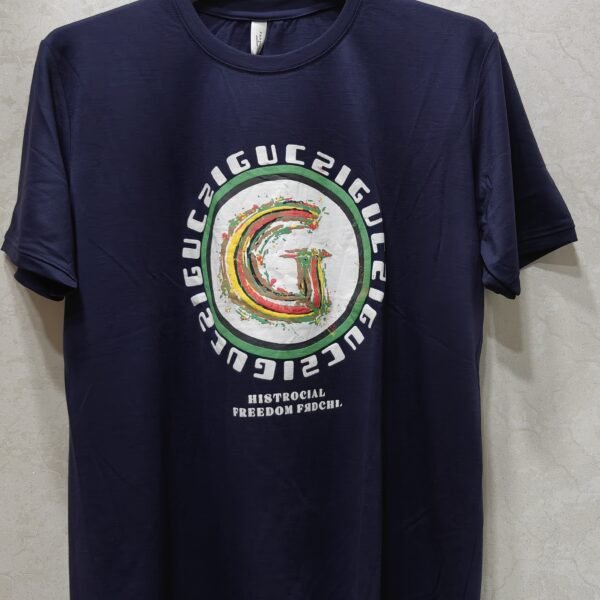Paint-Splash “G” Circle Logo Tee – Navy Crew Neck Half Sleeve T-Shirt
