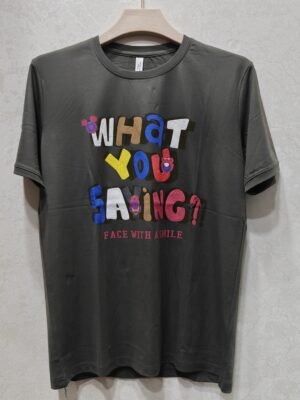 “What You Saving?” Pop-Color Text Tshirt