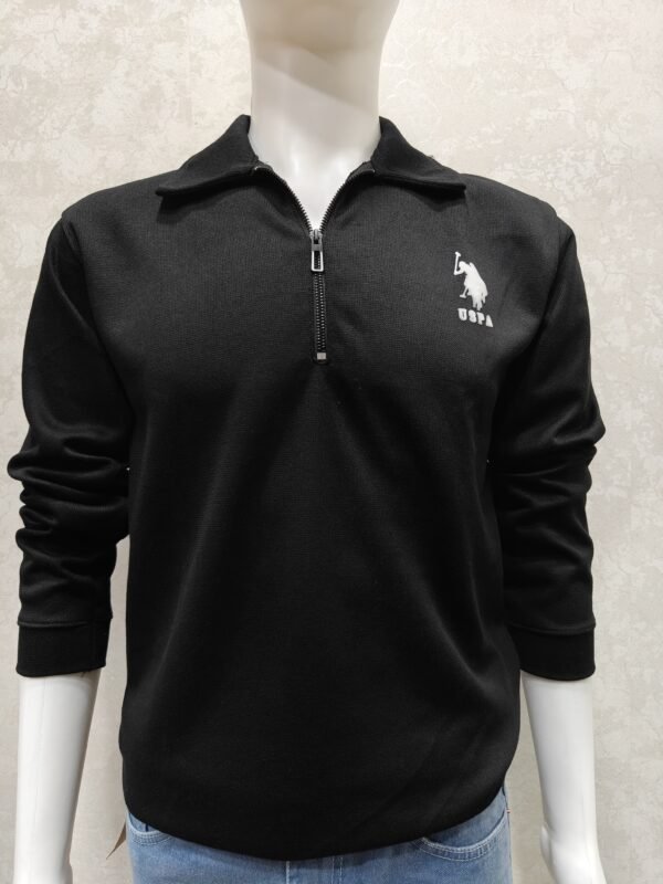Quarter-Zip Collar Knit Sweatshirt – Full Sleeve
