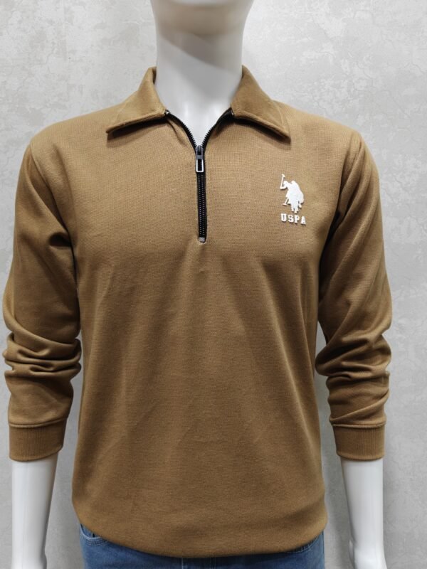 Quarter-Zip Collar Knit Sweatshirt – Full Sleeve
