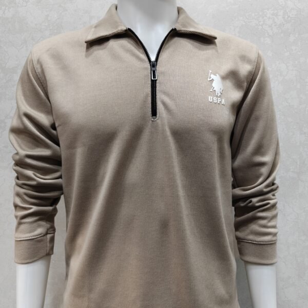 Quarter-Zip Collar Knit Sweatshirt – Full Sleeve