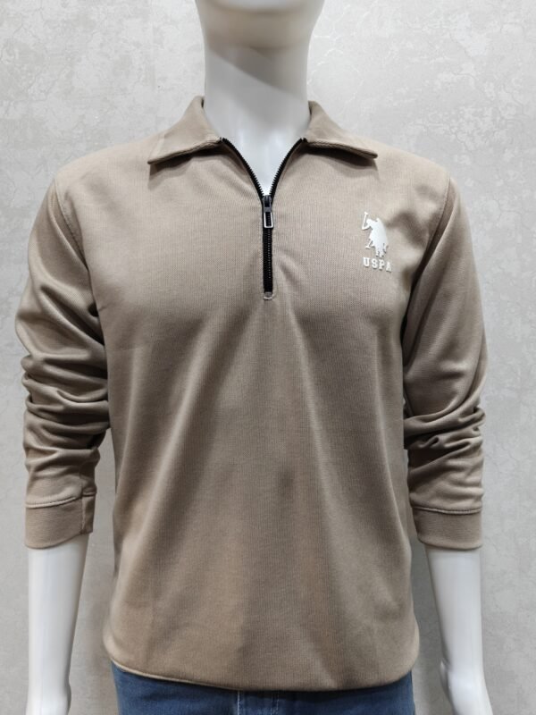 Quarter-Zip Collar Knit Sweatshirt – Full Sleeve