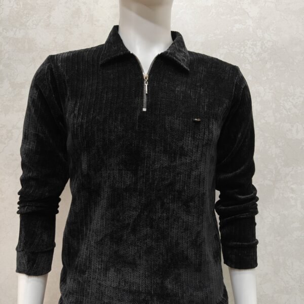 Quarter-Zip Collar Knit Sweatshirt