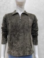 Quarter-Zip Collar Knit Sweatshirt