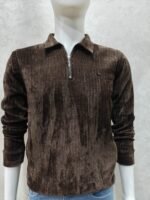 Quarter-Zip Collar Knit Sweatshirt