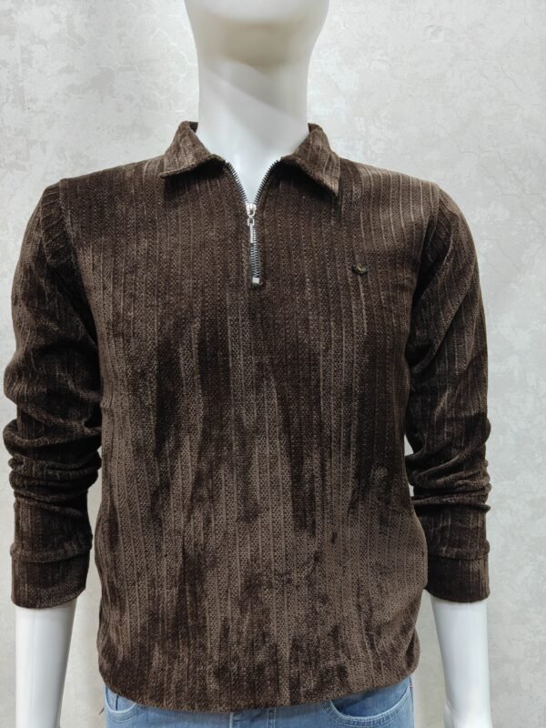 Quarter-Zip Collar Knit Sweatshirt