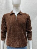 Quarter-Zip Collar Knit Sweatshirt