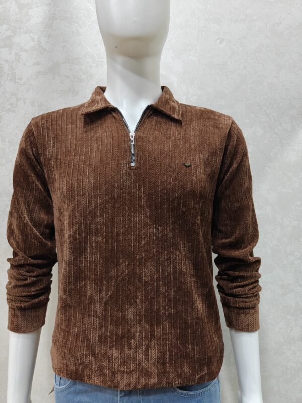 Quarter-Zip Collar Knit Sweatshirt