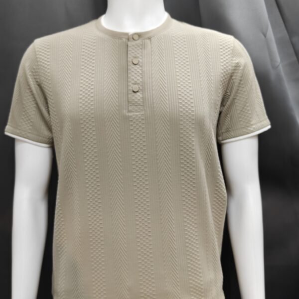 Textured Stripe Henley Tee