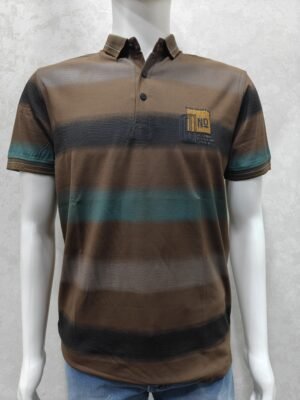 Half Sleeve Collar T-Shirt – Horizontal Stripe