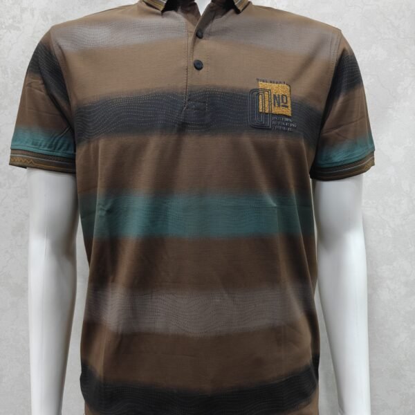 Half Sleeve Collar T-Shirt – Horizontal Stripe