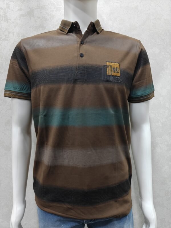 Half Sleeve Collar T-Shirt – Horizontal Stripe