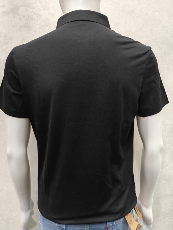 Classic Solid Polo T-Shirt - Minimal Chest Embroidery (Black)